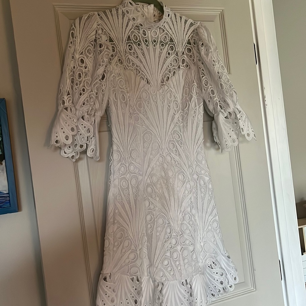 Vici White Lace dress high neck . Sooo cute